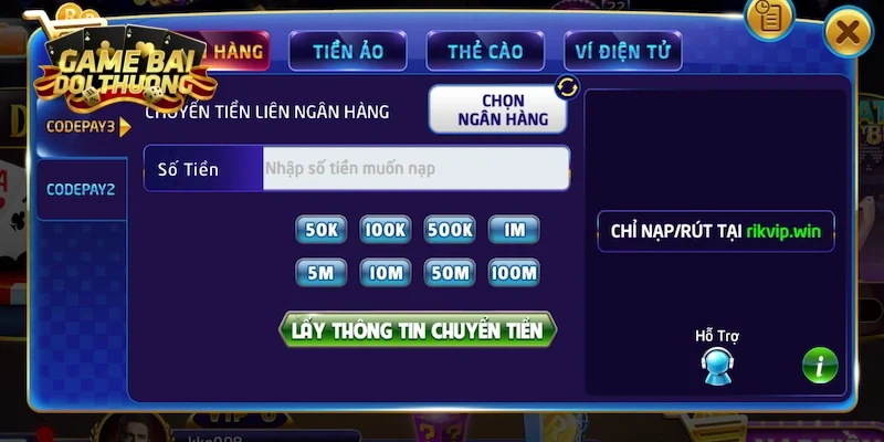 Sảnh Game Bài Trực Tuyến Đỉnh Cao Thế Giới Tại Cổng Game Rikvip 4 Giao dịch tiện lợi, đánh bài cực vui tại Rikvip